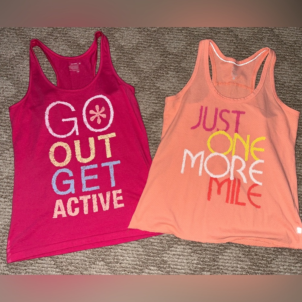 Old Navy Active Tank Tops - Pink and Orange